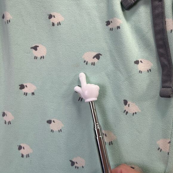 MUNKI MUNKI Womens Pajama Set Mint Green Sheep Print Short Sleeve Top Pants XS - Picture 11 of 14